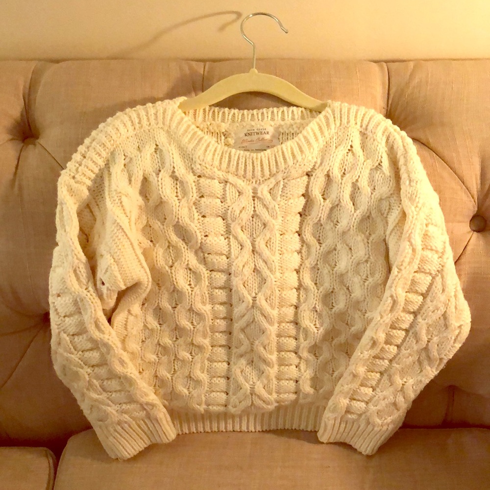 ZARA Crochet White Girls Sweater
